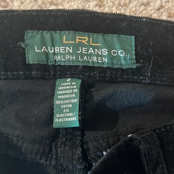 Ralph Lauren skinny brushed corduroy black pants - Picture 2 of 3
